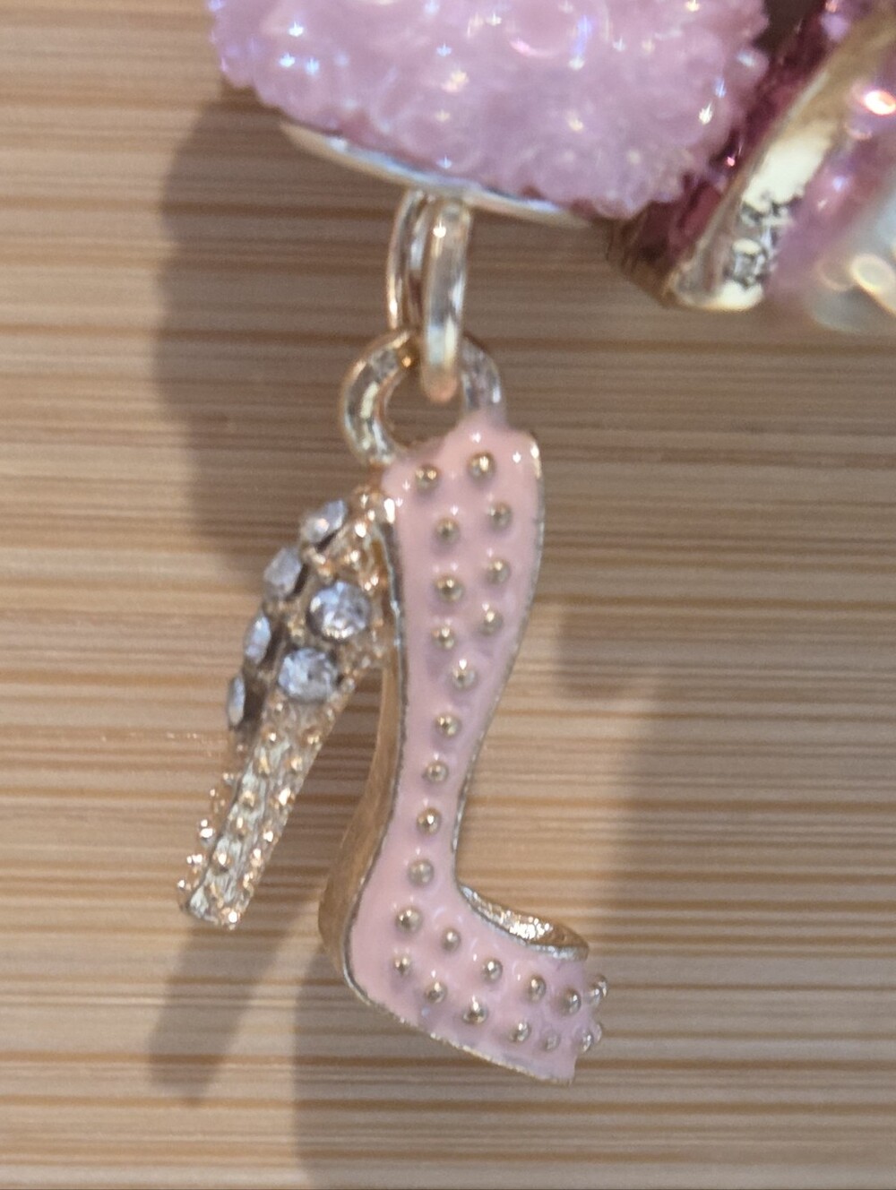 🗼 Sparkly Pink Rhinestone Eiffel Tower Keychain / Purse Charm - Picture 13 of 16